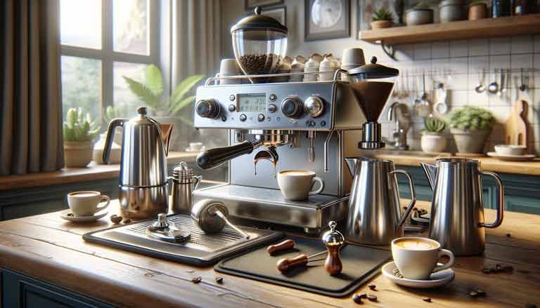 Stainless Steel Polished Small Espresso Machine