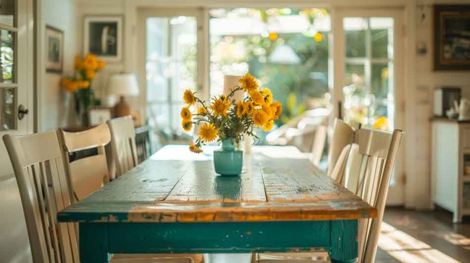 Painted Farmhouse Dining Table