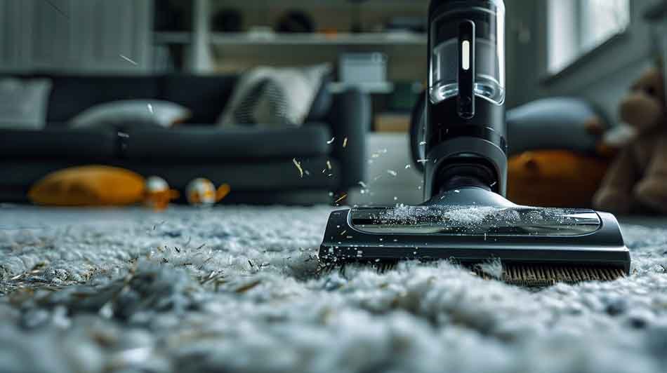 Carpet with a vacuum