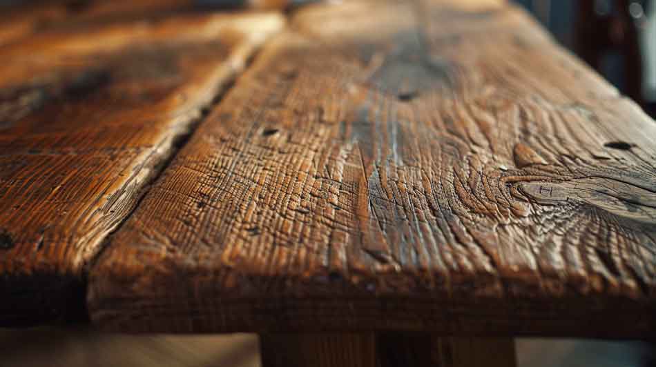 detail closeup of farmhouse kitchen table