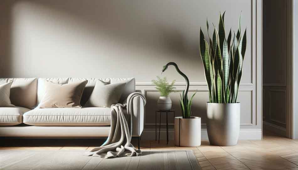 Snake plant in modern living room