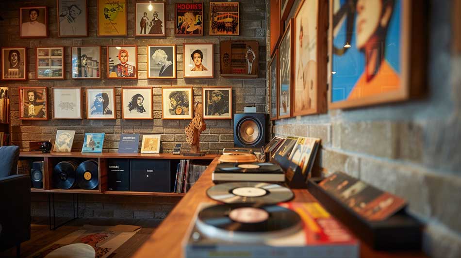wall art vinyl record storage